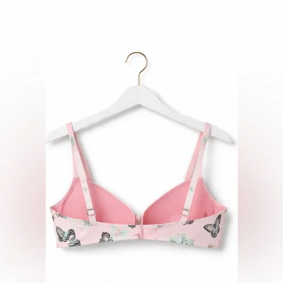 PINK Butterfly Push-Up Bra Cute Bralette Rosa Mariposa - Picture 4 of 8